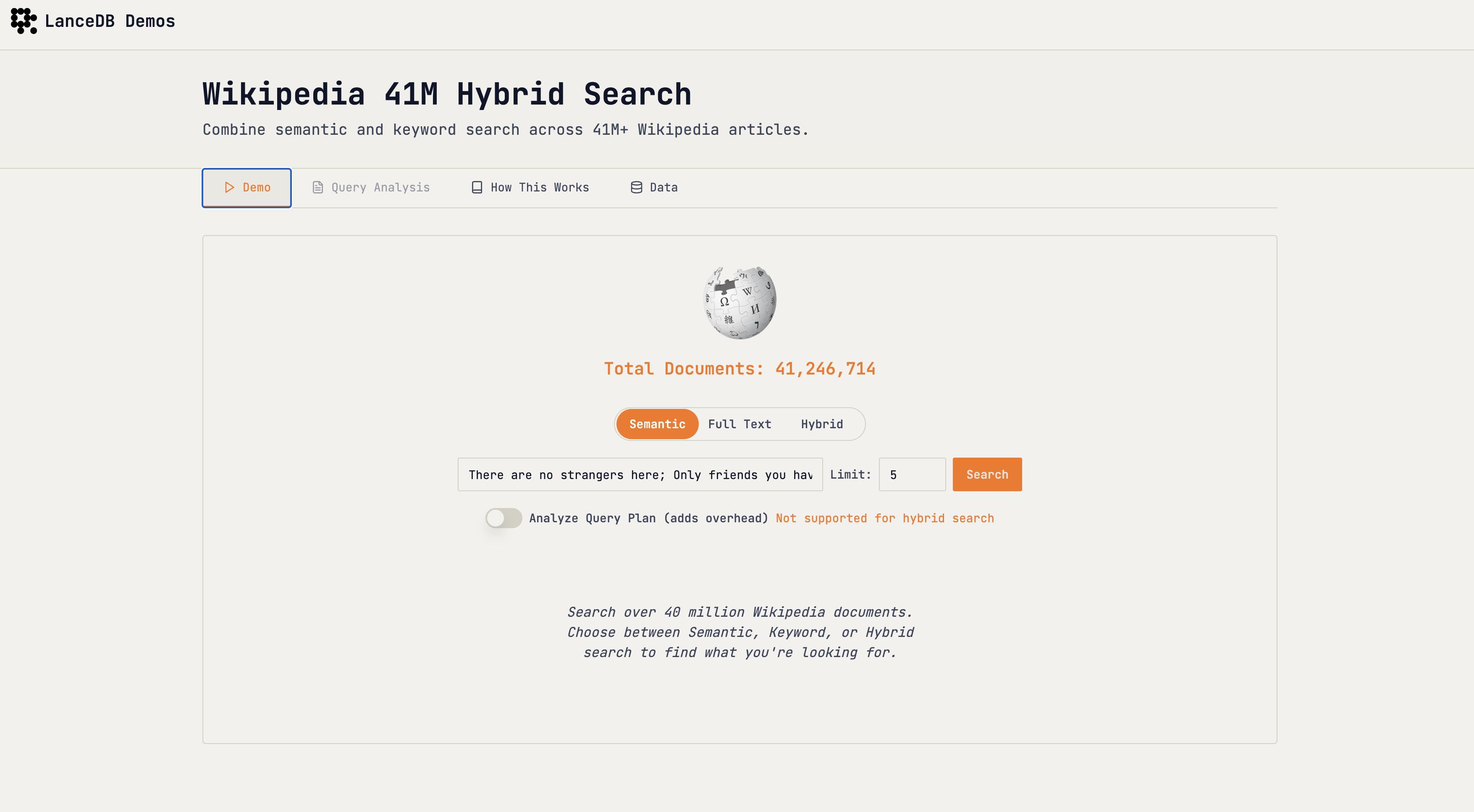 Wikipedia Search Demo